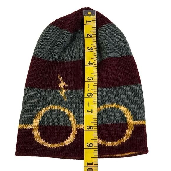CultureFly Unisex Multicolor Striped Harry Potter Glasses Bolt Beanie One Size - Picture 4 of 8